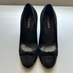 Prada Velvet & Patent Toe Pump
